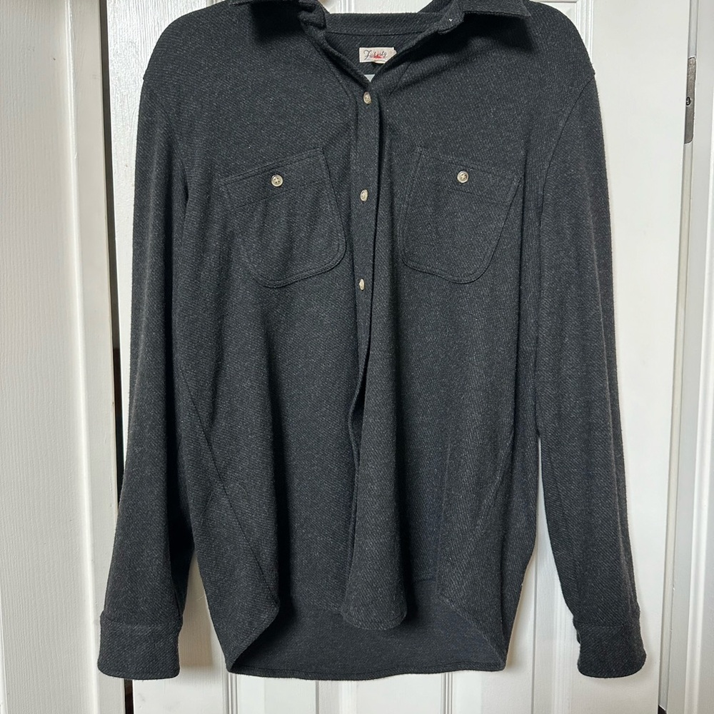 Faherty Sweater Shirt in Charcoal